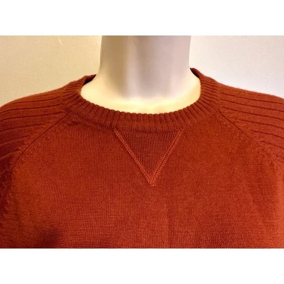 Guy Risoldi 100% Pure Italian Merino Wool Men's Sweater, Size M, Orange, NWT - Picture 9 of 15